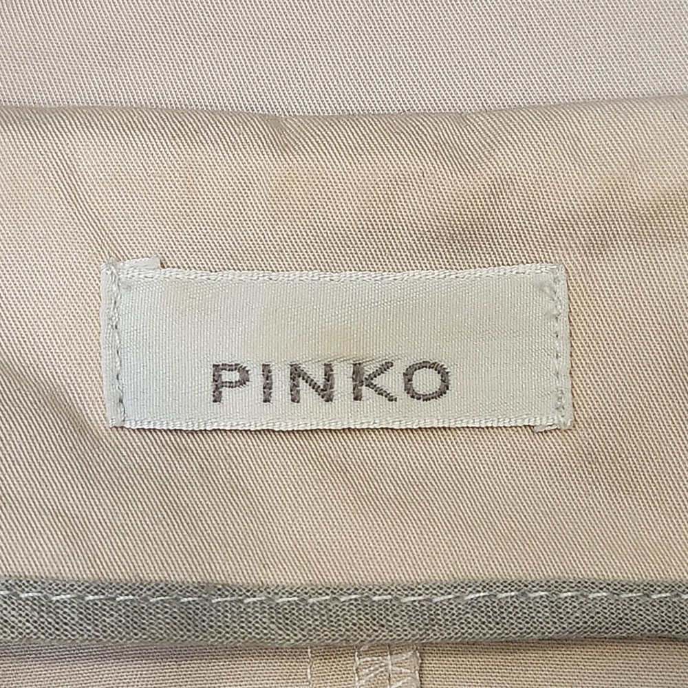 Pinko trench coat women's 6 ivory cotton mini pleated double chest Made in Italy - Picture 6 of 14